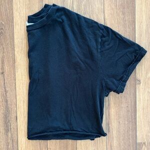 Black Double Zero Crop Top - Large